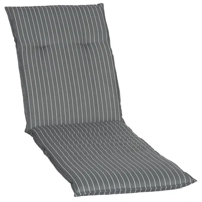 Produktbild von Auflage für Gartenliegen Barcelona 193x60 cm Grau Weiße Streifen – Liegenauflage mit Komfortschaumkern und Bezug – Sitzpolster für Gartenliegen - 100