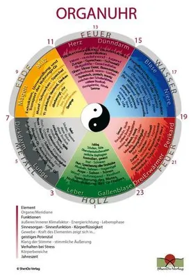 Image de Schaubild Organuhr Fünf Wandlungsphasen und Elemente taoistisch-chinesisch DIN A2