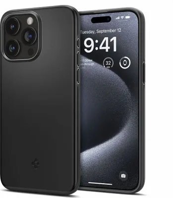 Produktbild von Spigen Thin Fit Case Kompatibel mit iPhone 15 Pro - Schwarz