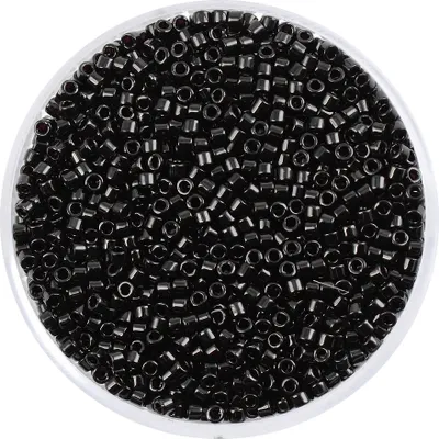 Produktbild von PRACHT Delica Rocailles Perlen 2 mm Ø 1 mm Länge Ideal für Schmuckherstellung Schwarz