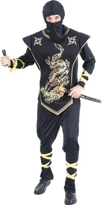Immagine prodotto di Costume da uomo ninja nero e oro - Taglia unica (42)