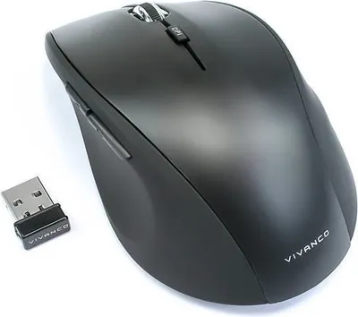 Produktbild von USB Wireless Mouse 1600 dpi, Silent Klick, 5 Tasten, schwarz (36640)