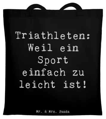 Produktbild von Mr. & Mrs. Panda Schultasche Spruch Triathlon Helden - Schwarz - Geschenk, mentales Training, Laptoptasche, Teamsport, Durchhaltevermögen, Ausdauer, Tote Bag, Wettkampf