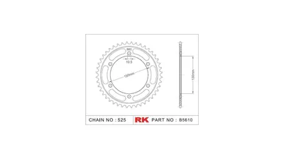 Produktbild von Rk Kettenrad 525 48z Stahl silber