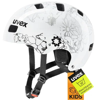 Produktbild von uvex Unisex Kinder, Kid 3 Fahrradhelm, White Flower Black, 51-55 cm