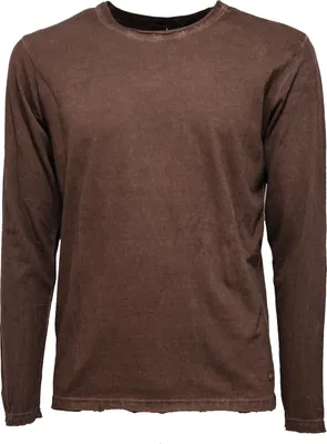 Zdjęcie produktu dla 3180K maglia uomo LIU JO brązowy bawełniany t-shirt męski z efektem delave