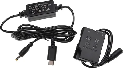 Produktbild von vhbw USB Netzteil kompatibel mit Nikon D3400, D3500, D3300, D5100, D5200, D3100, D3200 Kamera, Digitalkamera + DC Kuppler (Ersatz für EP-5A), 2m