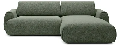 Produktbild von MONELIA – Eck-Schlafsofa aus Chenille-Stoff in Flaschengrün