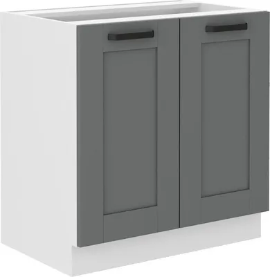 Zdjęcie produktu dla Szafka dwudrzwiowa dolna LAILI – szerokość 80 cm, szara/biała