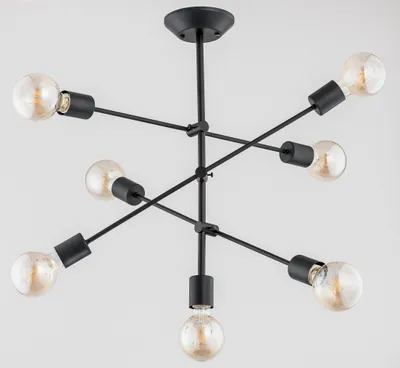 Immagine prodotto di Lampada a sospensione con bracci regolabili STEP, nera, 7xE27x15W, metallo, dimensioni: 63x68x68 cm, IP20, Alfa