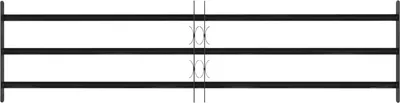 Produktbild von vidaXL Fenstergitter 174 x 45 cm Pulverbeschichteter Stahl Schwarz