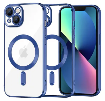 Produktbild von Techsuit Luxury Crystal Back Cover Hülle mit MagSafe für Apple iPhone 13 - Dunkelblau