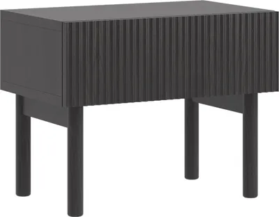 Produktbild von Selsey Nolie - Nachttisch mit Schubalde, Holzoptik Esche Schwarz, 50 cm