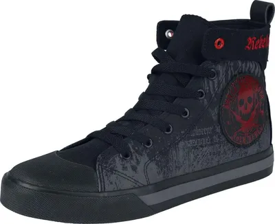 Produktbild von Rock Rebel by EMP Uni schwarze High-Top-Sneaker mit Metalldetails EU36