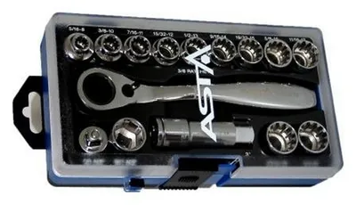 Produktbild von ASTA Steckschlüsselsatz A-15GOTH Chrom-Vanadium-Stahl