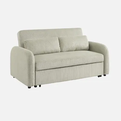 Produktbild von sweeek - 2-Sitzer Schlafsofa mit Cordbezug - Hellgrau