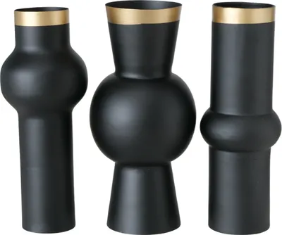 Produktbild von Boltze Gruppe Varnjo Vase Eisen schwarz sortiert 30 cm (1 Stück)