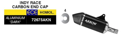 Produktbild von ARROW genehmigt Slip-On Auspuff Indy Race Schwarz Alu Carbon cap Moto Morini Allthrike 450