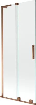 Produktbild von Mexen Velar L Duschtrennwand 2-flügelig verschiebbar 80 x 150 cm, transparent, Roségold - 896-080-003-01-60