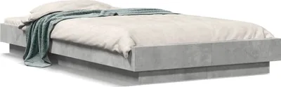 Produktbild von (NEU 2026) Bettgestell moderne, Betongrau 90x190 cm - Holzwerkstoff - Klassische Betten - 43.24 kg