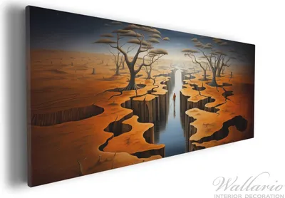 Produktbild von Wallario Premium Leinwandbild Pfad in einer surrealen Welt in Größe 30 x 75 cm