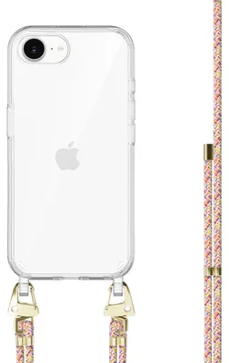 Produktbild von Rainbow Vibes Transparant Cord Hülle  - Kompatibel mit iPhone 17e