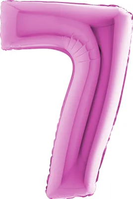 Zdjęcie produktu dla Balon Foliowy Cyfra 7 Różowa Fuksja - 102 cm Grabo