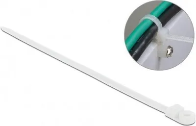 Image de DELOCK Colliers de câbles avec oeillet de fixation L 400 x l 7,6 mm blanc