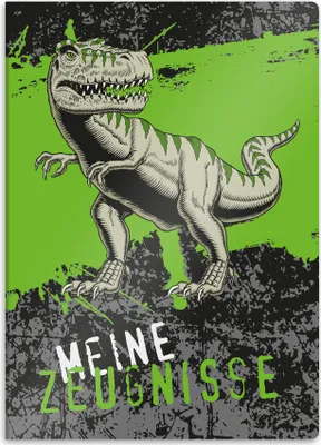 Produktbild von itenga Zeugnismappe A4 Kunststoff Sichtbuch Motiv T-REX
