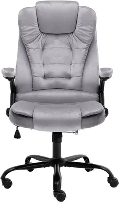 Produktbild von （Robust Möbel）Chefsessel 150kg,Drehstuhl - Bürostuhl/Stuhl für Schminktisch - Hellgrau Samt - 67x71x(110 - 119)cm - Bürostühle DEMöbel487090