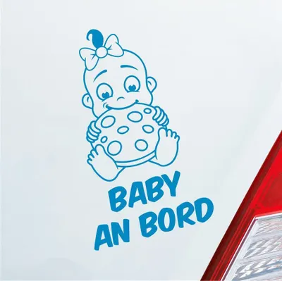 Produktbild von Auto Aufkleber Baby an Bord on Tour Lustig 17x28 cm Hellblau Sticker Heckscheibenaufkleber