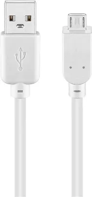 Produktbild von Goobay 96195 USB 2.0 Hi-Speed Kabel, Weiß, 5 m - USB 2.0-Stecker (Typ A) > USB 2.0-Micro-Stecker (Typ B)