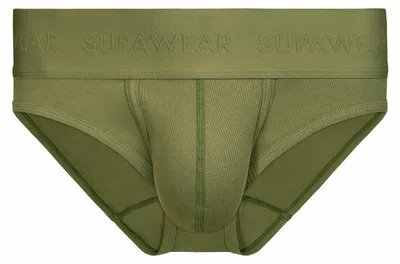 Image de SUPAWEAR - Sous-vêtement Slips Hommes - Ribbed Brief Green - 1x Taille L