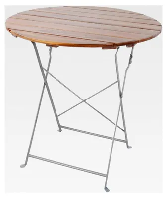 Produktbild von Runder Klapptisch aus Akazienholz und Stahl für den Garten Ø 80 cm