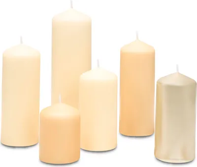 Produktbild von Bolsius 6er Set Glatte Stumpkerzen, mehfarbig