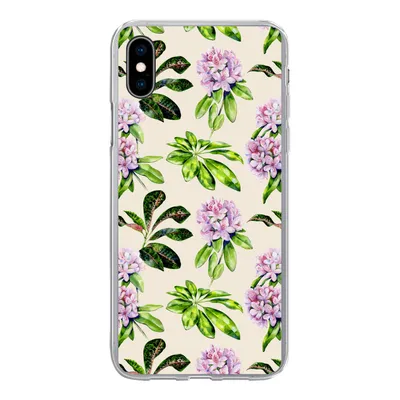 Produktbild von MuchoWow® Handyhülle Schutzhülle Hülle für iPhone Xs Hortensien - Pflanzen - Muster Silikon Softcase Handy Hülle - Handytasche