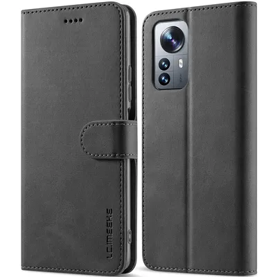 Immagine prodotto di Custodia per Xiaomi 12 Lite, flip case in pelle con chiusura magnetica e supporto, custodia protettiva nera