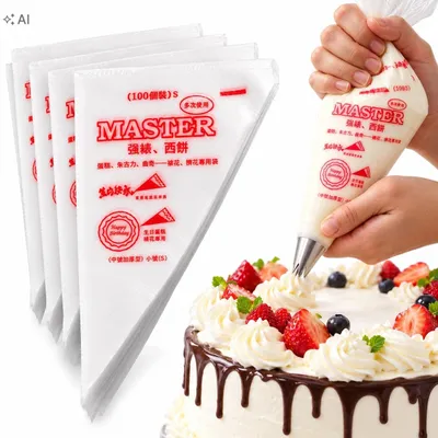 Zdjęcie produktu dla Rękawy Cukiernicze 100 szt M 30x20 cm Worki do Dekoracji Tortów i Ciast