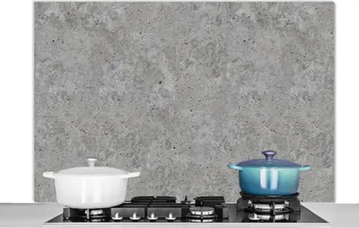 Produktbild von KitchenYeah®  Spritzschutz Küche - Küchenrückwand - Wandschutz für Herd und Spüle - Muster - Zement - Beton 120x80 - Alu-Dibond (Alternative zum Spritzschutz aus Glas) - Hitzebeständig - Herdspritzsch