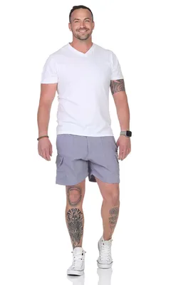 Immagine prodotto di Pantaloni sportivi corti da uomo per il tempo libero Bermuda con tasche; grigio/3XL