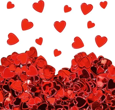 Imagen del producto de Confeti con forma de corazones rojos, decoración festiva para mesas, ideal para celebraciones y cumpleaños