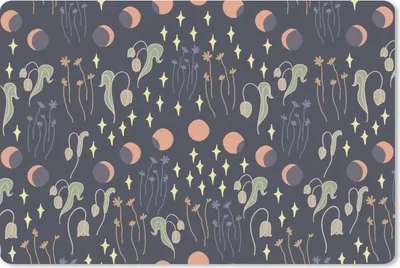 Produktbild von MuchoWow® Schreibtischunterlage Weltraum - Mond - Sterne - Blumen - Muster 60x40 cm - XXL Mauspad - Großes Mauspad