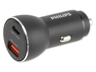 Produktbild von PHILIPS USB-Lader KFZ, 2-fach, 36W, 1x USB-A, 1x USB-C