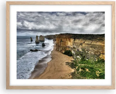 Produktbild von Gerahmtes Poster - Rahmen in heller Eiche - Strand Ozean Landschaft - 50x40 cm - Wand Bild - Wanddeko - Wandbilder - Wandposter - Bilderrahmen - Bilder - Kunstdruck - Wandbild - P2NAA50x40-0141