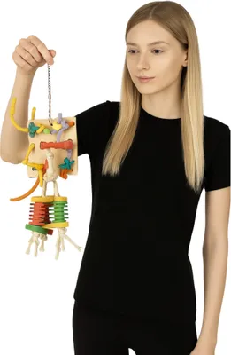 Produktbild von Papageien-Spielzeug aus Naturmaterialien - Stimmungsvolle Freude für Ihren Vogel