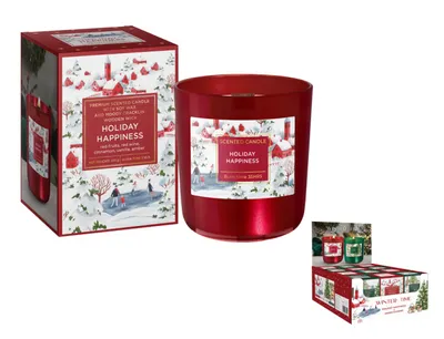 Produktbild von Duftkerze im Glas mit Sojawachs und Holzdocht, Brenndauer 35 St., Holiday Happiness