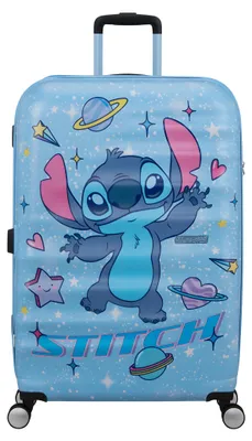 Image de American Tourister trolley Wavebreaker Disney Spinner 77 / 28 Disney Trolley Stitch Universe bleu clair