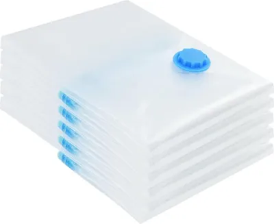 Zdjęcie produktu dla vidaXL Woreczki do przechowywania 5 szt. przezroczyste i niebieskie 60 x 40 cm