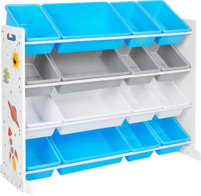 Produktbild von Spielzeugregal mit 16 herausnehmbaren Boxen