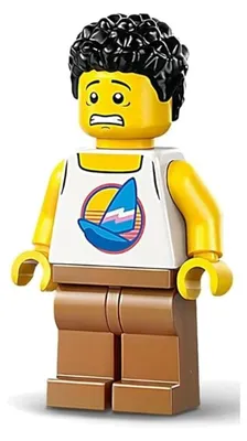 Obrázek produktu pro LEGO Minifigurka – Muž, bílá tílko s tmavě modrými detaily (cty1735)